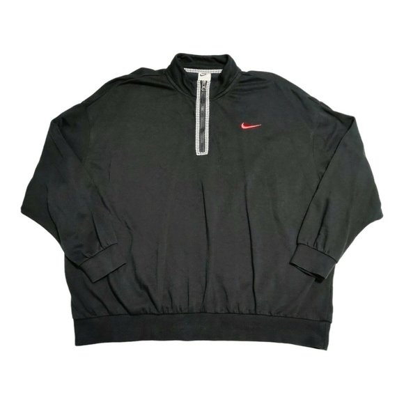 Nike | Tops | Nike Womens Xl Sportswear Icon Clash Fleece Halfzip Top  Pullover Blackred Euc | Poshmark
